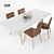Jalis Chairs and Dining Table Set 3D model small image 1