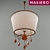 Elegant Ivory Glass Chandelier 3D model small image 1