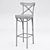 Sleek Dark Metal Bar Chair 3D model small image 3