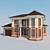 Clay Tile Exterior 2-Story House 3D model small image 1