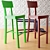 Elegant Mid-Century Doll High Stool 3D model small image 1