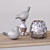 Glass Candleholder with Metal Bird Sculptures 3D model small image 1