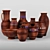 Handcrafted Clay Vases 3D model small image 1