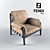Luxury Italian Fendi Casa Hemigway Chair 3D model small image 1