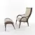 Elegant Italian Leather Armchair 3D model small image 1