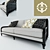 Avantgarde Club Sofa - Art Deco Style 3D model small image 1