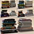 Modern Bookshelf Set with 65 Books 3D model small image 2