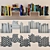 Modern Bookshelf Set with 65 Books 3D model small image 3