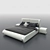 Modern Chrome Bed and Nightstand Set 3D model small image 1
