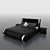 Modern Chrome Bed and Nightstand Set 3D model small image 2