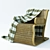 Rustic Wicker Storage Basket 3D model small image 1