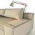 Minimalist Low-Back Sofa with Table Lamp 3D model small image 3