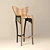 Elegant "Lotus" Bentwood Barstool 3D model small image 1