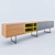 Sleek Black Sideboard 3D model small image 1