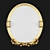 Oval Gold Mirror: Wall Decor Luxury 3D model small image 1