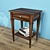 Vintage-inspired Nightstand in Dark Wood 3D model small image 1