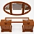 Luxury Cherry Wood Dressing Table 3D model small image 1