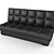 Sleek Leather Sofa: 2000x850 3D model small image 1