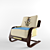 Cozy Cushioned Flyer Armchair 3D model small image 1