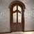 Elegant Glass-Panel Door 3D model small image 1