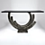 Elegant Revolusion Console: Vintage Silver & Black Granite 3D model small image 1