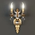 Elegant Gold Wall Sconce 3D model small image 1