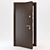 Metal Wood Front Door 3D model small image 1