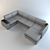 Contemporary L-Shaped Sofa 3D model small image 2