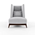 Elegant Kafka Wing Chair 3D model small image 2