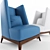 Elegant Kafka Wing Chair 3D model small image 3