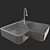 Corner Sink with Included Faucet 3D model small image 1
