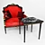 Grand Beatrice Chair & Table 3D model small image 2