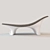 Ergonomic Wooden Lounger with Soft Seat 3D model small image 1