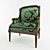 Elegant Carved Armchair by FRANCESCO MOLON 3D model small image 1