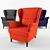 Strandmon Headrest Armchair 3D model small image 1