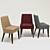 Modern Fabric Dining Chair: 3D Model with Vray Materials 3D model small image 1