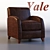 Elegant Leather Accent Chair 3D model small image 1