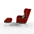 Modern Bicolor Lounge Chair: DePadova Bergere 3D model small image 3