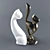 Title: Elegant Porcelain Cat Figurines 3D model small image 2