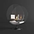 Art Flame Circle Bio Fireplace 3D model small image 1