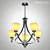 Hinkley Truman Antique Nickel Chandelier 3D model small image 3