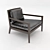 Elegant Wood and Leather Armchair 3D model small image 1