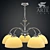 Elegant Milanese Bronze Chandelier 3D model small image 2