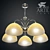 Elegant Milanese Bronze Chandelier 3D model small image 3