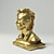 Golden Punk Head Statuette 3D model small image 1