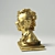 Golden Punk Head Statuette 3D model small image 3