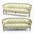 Charming Provence Style Sofa 3D model small image 1