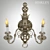 Hinkley Cambridge Antique Nickel Wall Sconce 3D model small image 2