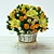 Sunny Yellow Rose Bouquet 3D model small image 1