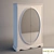 Dazzling Dolfi: Oval Mirror Wardrobe 3D model small image 1